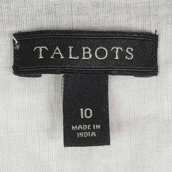 Talbots Dress Cotton Gauze Embroidered Square Neck Belted Women’s Size 10 White - Picture 7 of 9